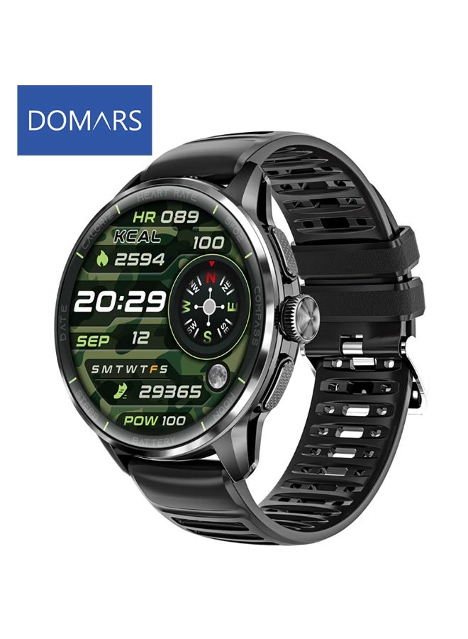 Domars Smart Watch For Men with 1.8" HD Touchscreen Fitness Tracker with Bluetooth Calling, Fitness Watch with Heart Rate/Sleep Monitor Sports, IP68 Waterproof Smartwatch for Android（Black） - Image 1